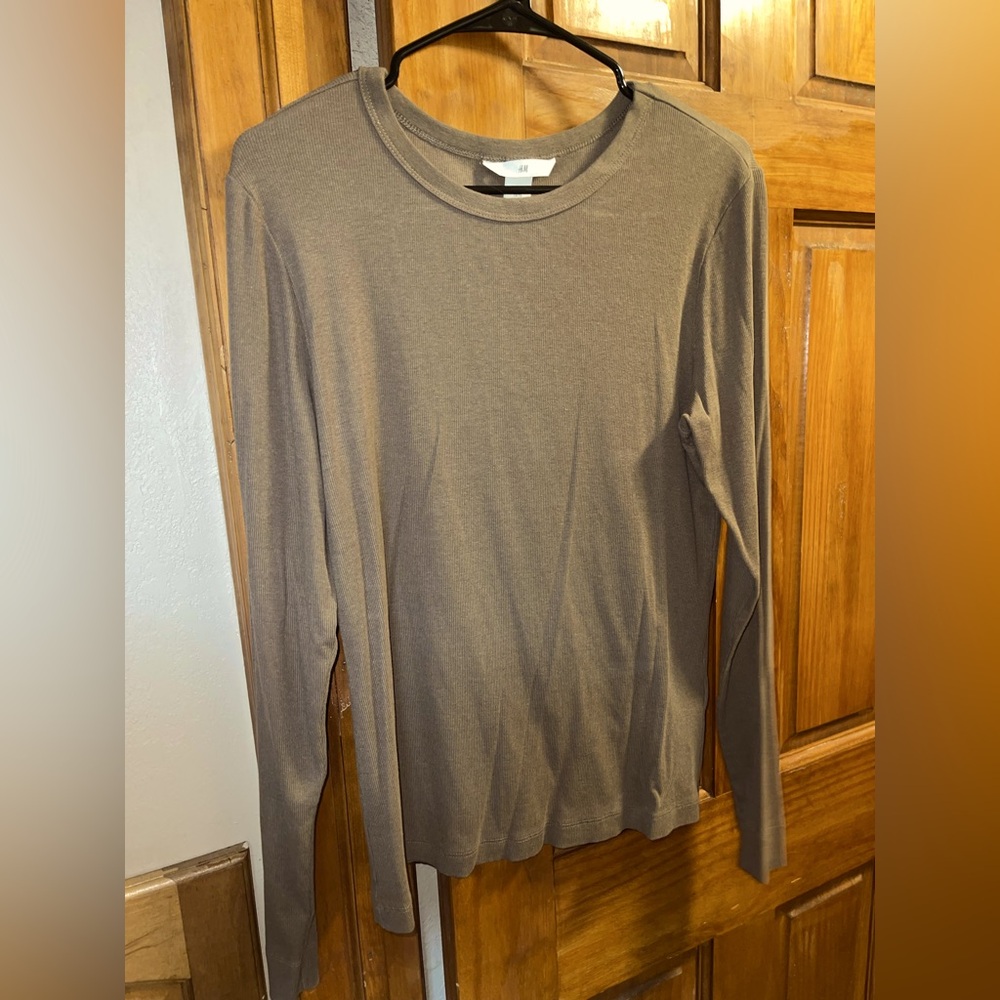 H&M Brown Long Sleeve Top
